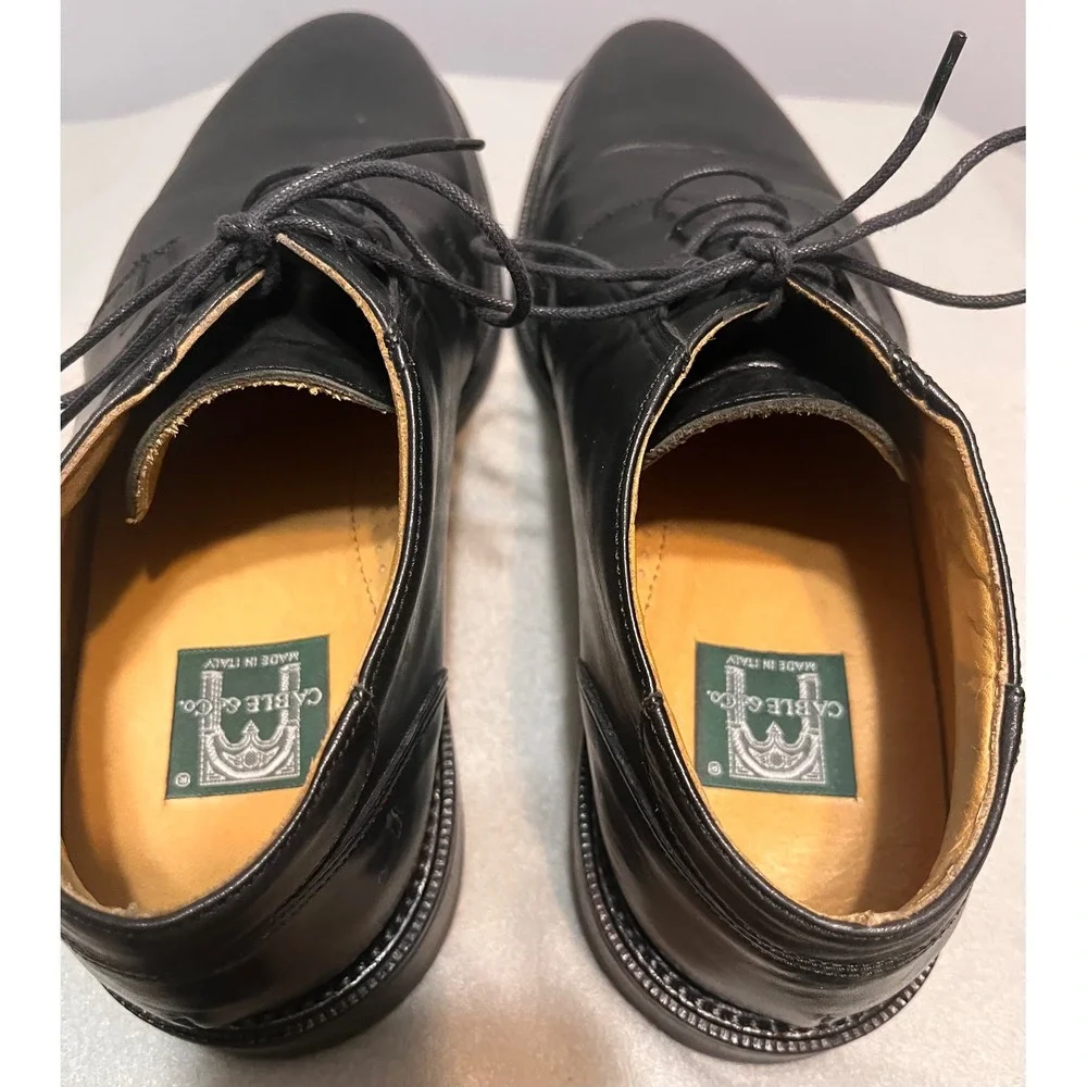Cable & Co Mens Sam Black Leather Chukka Boots Made in Italy Dress Shoes 9D